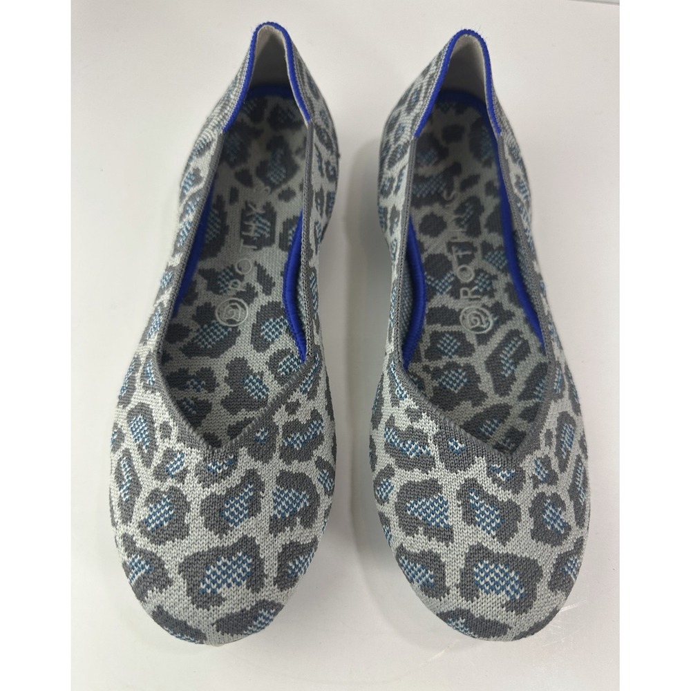 Rothy's Round Toe The Flat Ballet Slip On Knit Shoes Leopard Animal Print Sz 8.5 - Picture 4 of 15